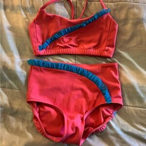 Kids Swimwear Set - Coral and Blue